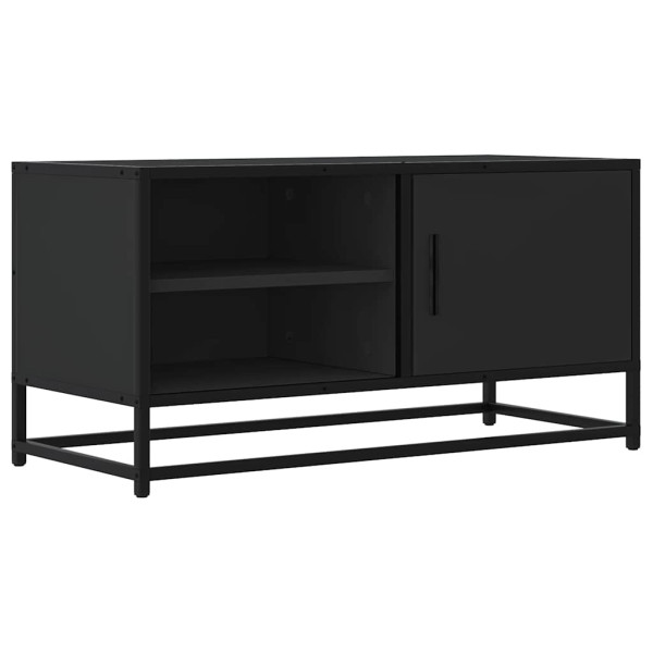 Mueble de TV madera de ingeniería y metal negro 80x34.5x40 cm M 2
