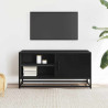 Mueble de TV madera de ingeniería y metal negro 80x34.5x40 cm 3