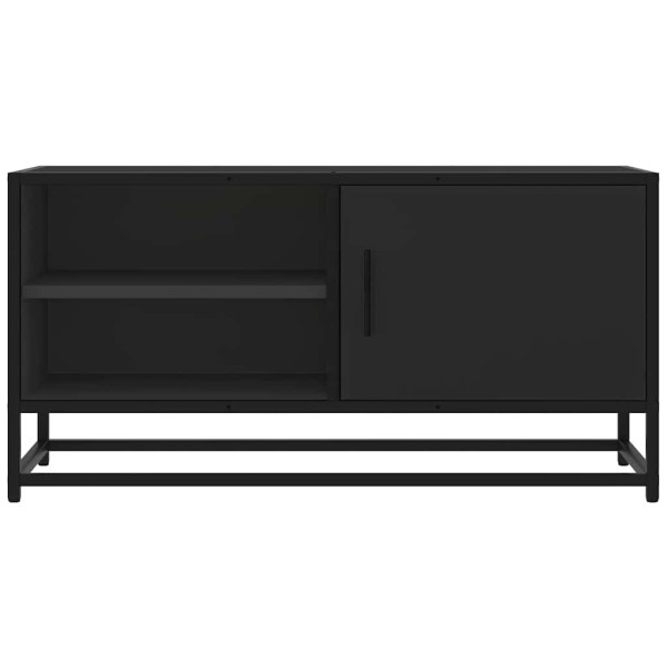 Mueble de TV madera de ingeniería y metal negro 80x34.5x40 cm M 4