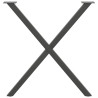 Pés para mesa de jantar em formato de X. 2 peças. antracite. 70x(72-73) cm. aço 5