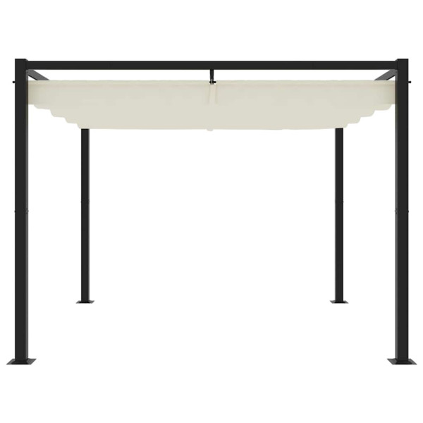Gazebo de jardim com teto retrátil 3x3 m aço creme M 3