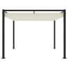 Gazebo de jardim com teto retrátil 3x3 m aço creme 3