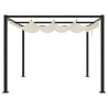 Gazebo de jardim com teto retrátil 3x3 m aço creme 4