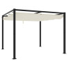 Gazebo de jardim com teto retrátil 3x3 m aço creme 5