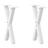 Patas de mesa de centro forma X 2uds acero blanco 28x(42-43) cm 1