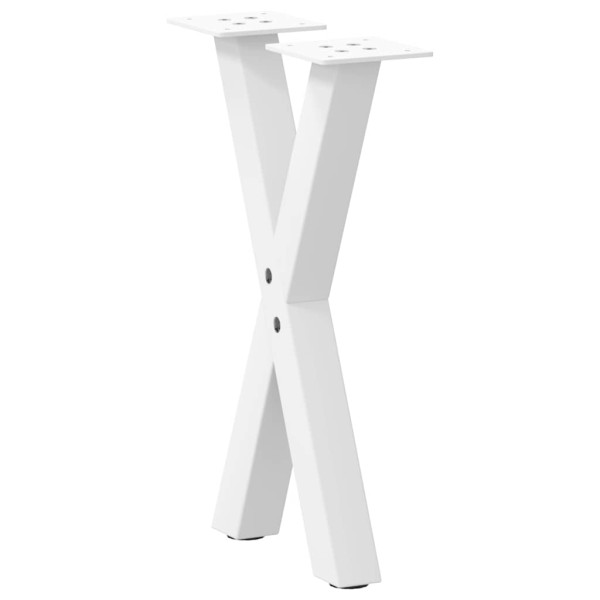 Pés de mesa de centro em forma de X 2 peças aço branco 28x(42-43) cm M 4