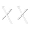 Patas de mesa de centro forma X 2uds acero blanco 70x(42-43) cm 1