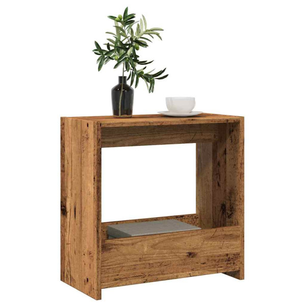 Mesa auxiliar de madera contrachapada envejecida 50x26x50 cm D