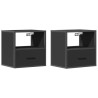 Mesas de cabeceira de parede 2 pcs 40x31x39.5 cm preto 2