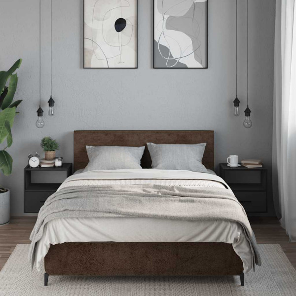 Mesitas de noche de pared 2 unidades negra 40x31x39.5 cm M 3