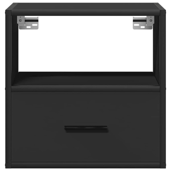 Mesitas de noche de pared 2 unidades negra 40x31x39.5 cm M 5