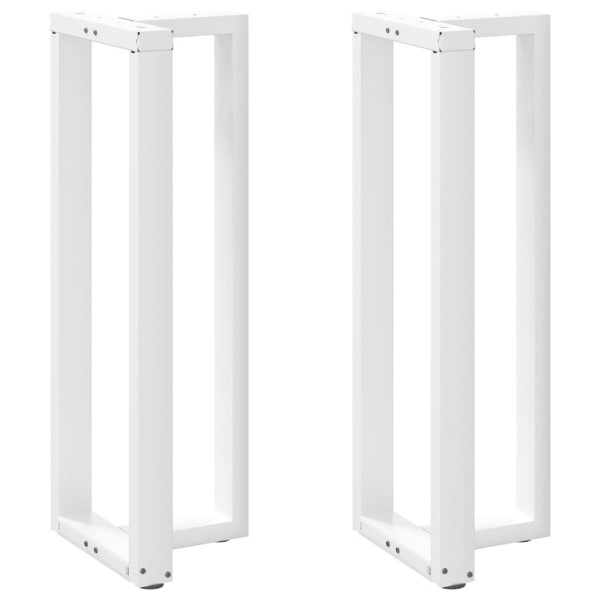 Patas de mesa bar forma T 2 uds acero blanco 50x35x(111-112) cm D