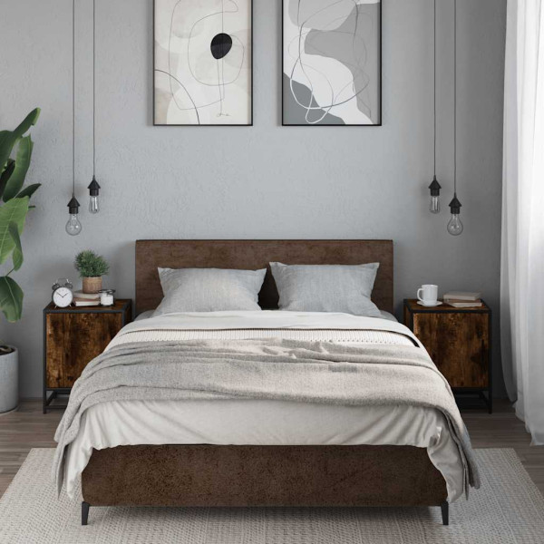 Mesitas noche 2 uds madera ingeniería roble ahumado 40x31x50 cm M 3