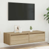 Mueble de TV con luces LED roble sonoma 100X35.5x25 cm 4