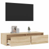 Mueble de TV con luces LED roble sonoma 100X35.5x25 cm 5