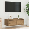 Mueble de TV con luces LED roble artisan 75x35.5x25 cm 4