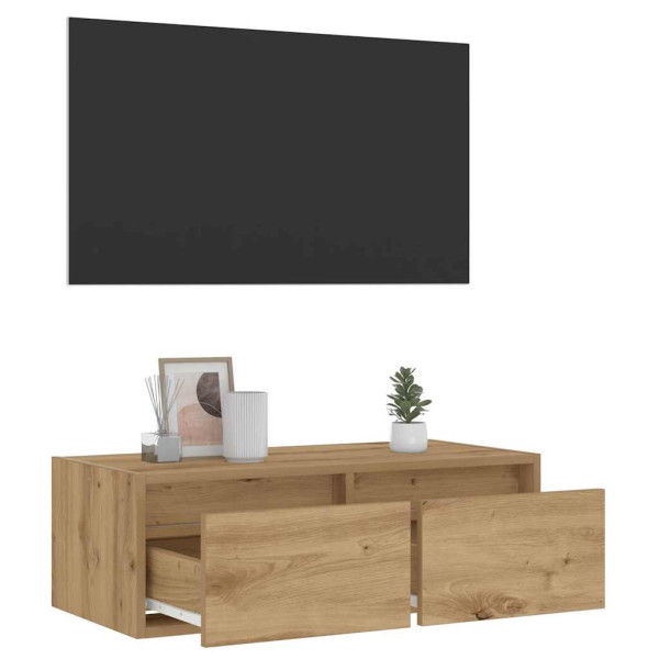 Mueble de TV con luces LED roble artisan 75x35.5x25 cm M 5