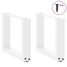 Pernas de mesa de centro em formato de U 2 peças aço branco 30x(30-31) cm 3