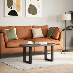 Patas de mesa de centro forma U 2uds acero negro 28x(42-43) cm H