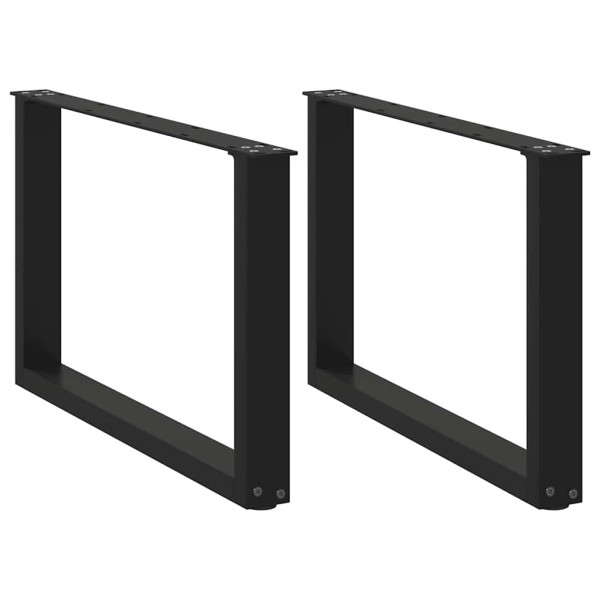 Patas de mesa de centro forma U 2uds acero negro 60x(42-43) cm D