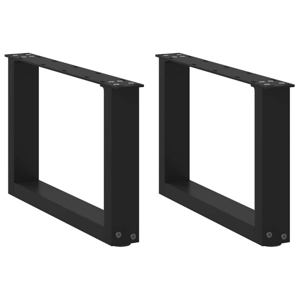Patas de mesa de centro forma U 2uds acero negro 50x(30-31) cm D