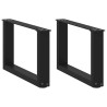 Pés para mesa de centro em formato de U. 2 peças. preto. 50x(30-31) cm. aço 1