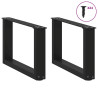 Patas de mesa de centro forma U 2uds acero negro 50x(30-31) cm 3
