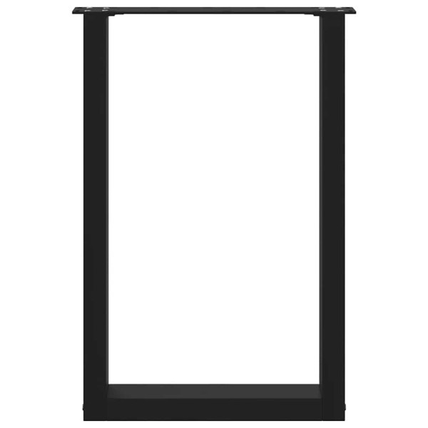 Pés de mesa de jantar em forma de U. 2 peças. preto. 50x(72-73) cm. aço M 5