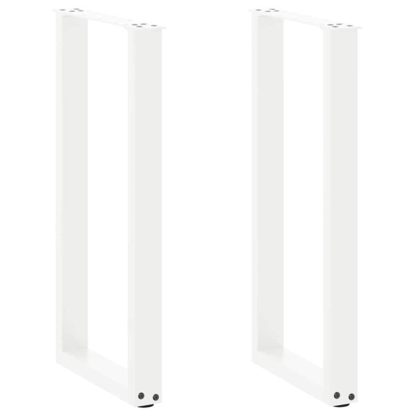 Patas de mesa de centro forma U 2uds acero blanco 28x(72-73) cm D