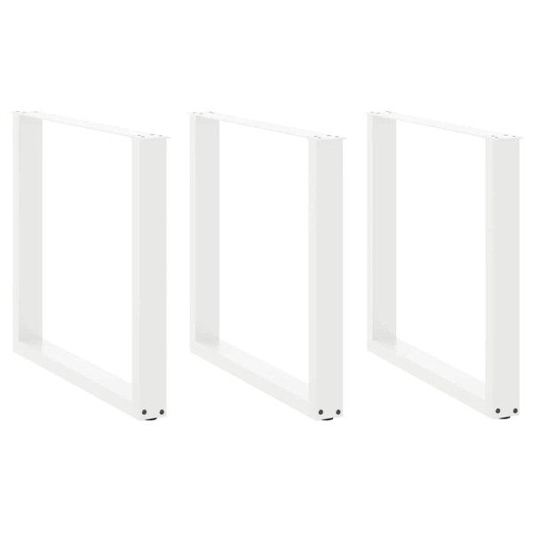 Patas para mesa centro forma U 3 uds blanco 80x(72-73) cm acero D
