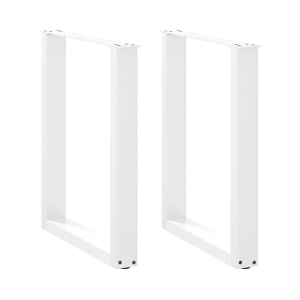 Patas para mesa centro forma U 2 uds blanco 60x(72-73) cm acero D