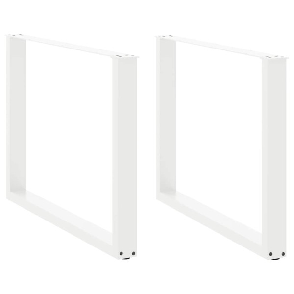 Patas mesa centro forma de U 2 uds acero blanco 100x(72-73) cm D