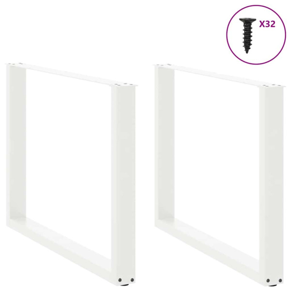 Patas mesa centro forma de U 2 uds acero blanco 100x(72-73) cm M 3