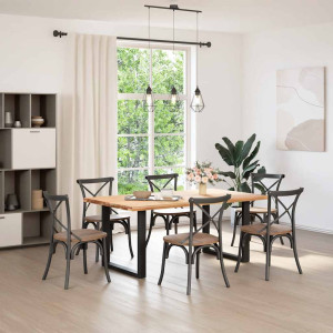 Pés de mesa de jantar em forma de U. 2 peças. preto. 80x (72-73) cm. aço H