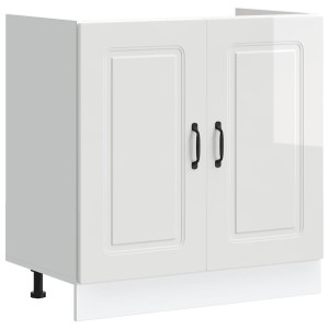 Mueble bajo para fregadero Kalmar blanco brillo 80x46x81.5 cm H