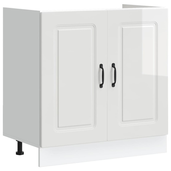 Mueble bajo para fregadero Kalmar blanco brillo 80x46x81.5 cm M 2
