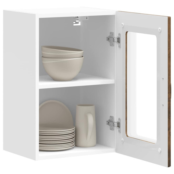Armario pared cocina puerta de cristal Kalmar roble ahumado M 5