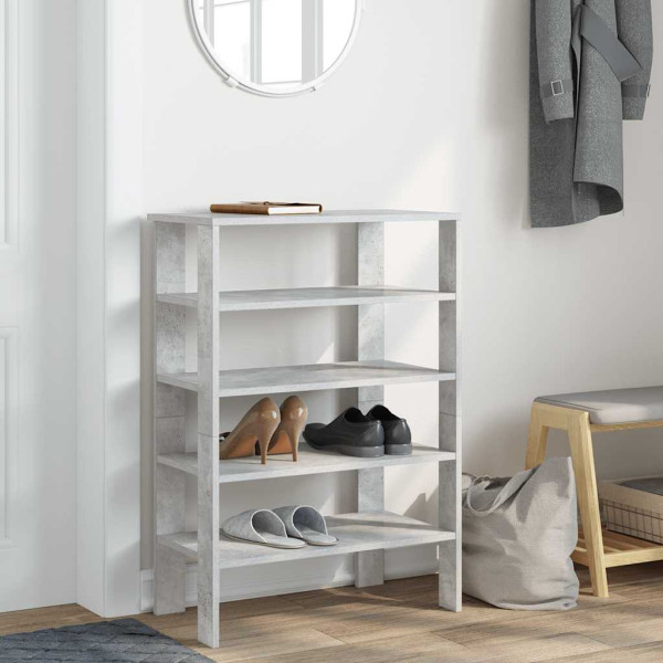 Mueble zapatero madera contrachapada gris hormigón 61x32x87.5cm M 3