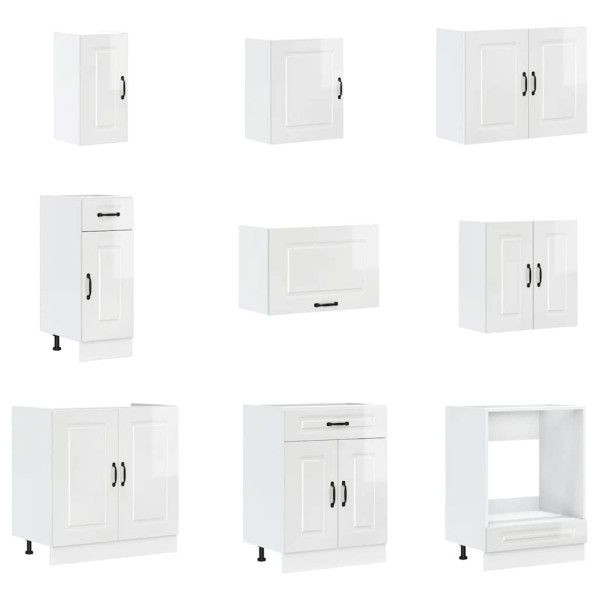 Mueble cocina Porto blanco brillo 14 pzas madera contrachapada M 4