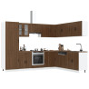 Mueble cocina Porto roble marrón 14 pzas madera contrachapada 1