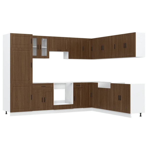 Mueble cocina Porto roble marrón 14 pzas madera contrachapada M 2