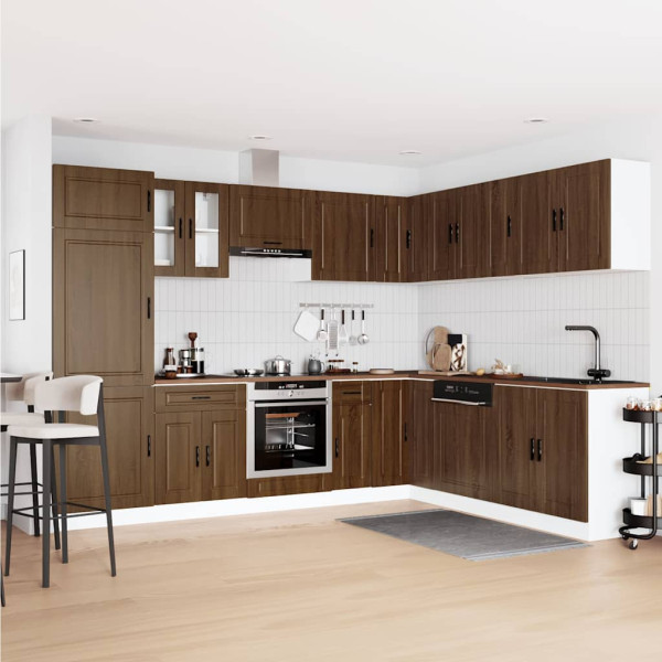Mueble cocina Porto roble marrón 14 pzas madera contrachapada M 3