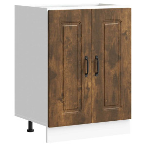 Mueble bajo para fregadero Kalmar roble ahumado 60x46x81.5 cm H