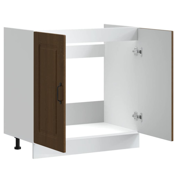 Armário baixo lavatório Kalmar carvalho castanho 80x46x81.5 cm M 5