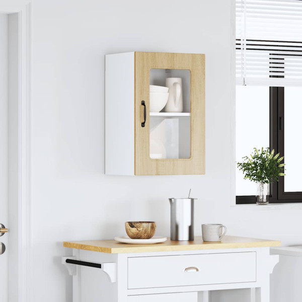 Armario pared cocina puerta de cristal Kalmar roble sonoma M 3