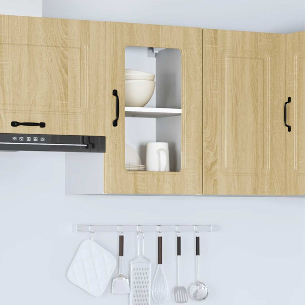 Armario pared cocina puerta de cristal Kalmar roble sonoma M 4