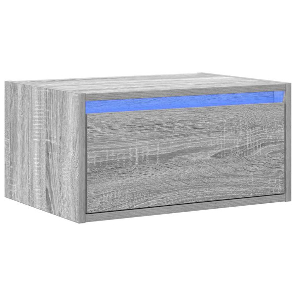 Mesa de cabeceira de parede com luzes LED cinzento sonoma M 3