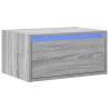 Mesa de cabeceira de parede com luzes LED cinzento sonoma 3