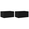 Mesas de cabeceira de parede com luzes LED 2 pcs carvalho preto 3