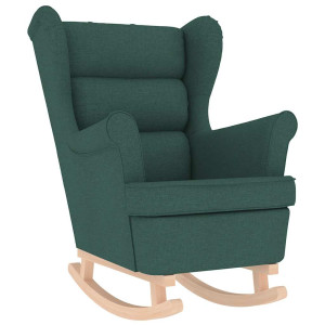 Silla mecedora de tela verde oscuro 74x90x102 cm H